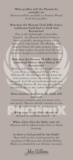 NEW John Wilson Phoenix Blade - GOLD -Discount skatewear Phoenix FAQ 002 79087.1606256137